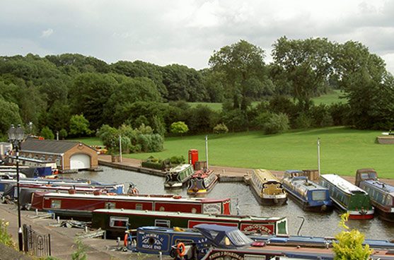 The view from the clubhouse balcony across the canal